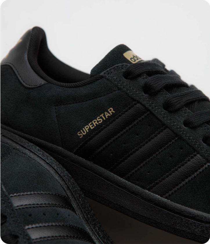 Adidas Superstar All-Black Shell-Toe Sneakers