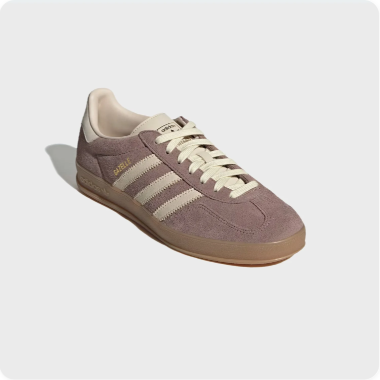 Adidas Gazelle Taupe and Cream Low-Top Sneakers
