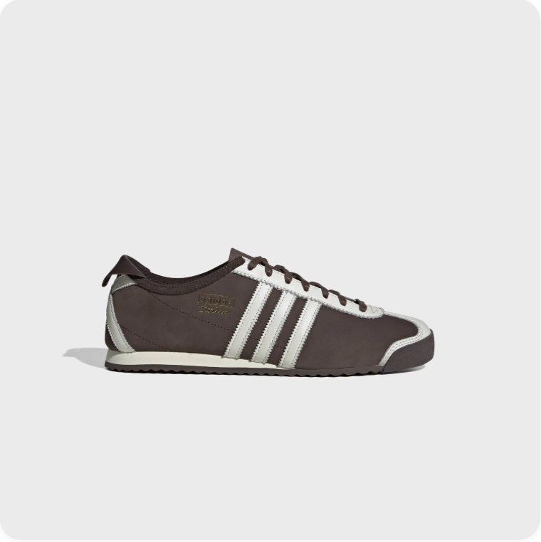 Adidas Italia Brown and Cream Retro Low-Top Sneakers