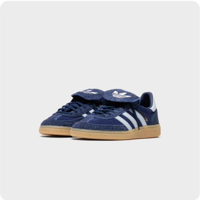 Adidas Navy and White Fold-Over Tongue Sneakers