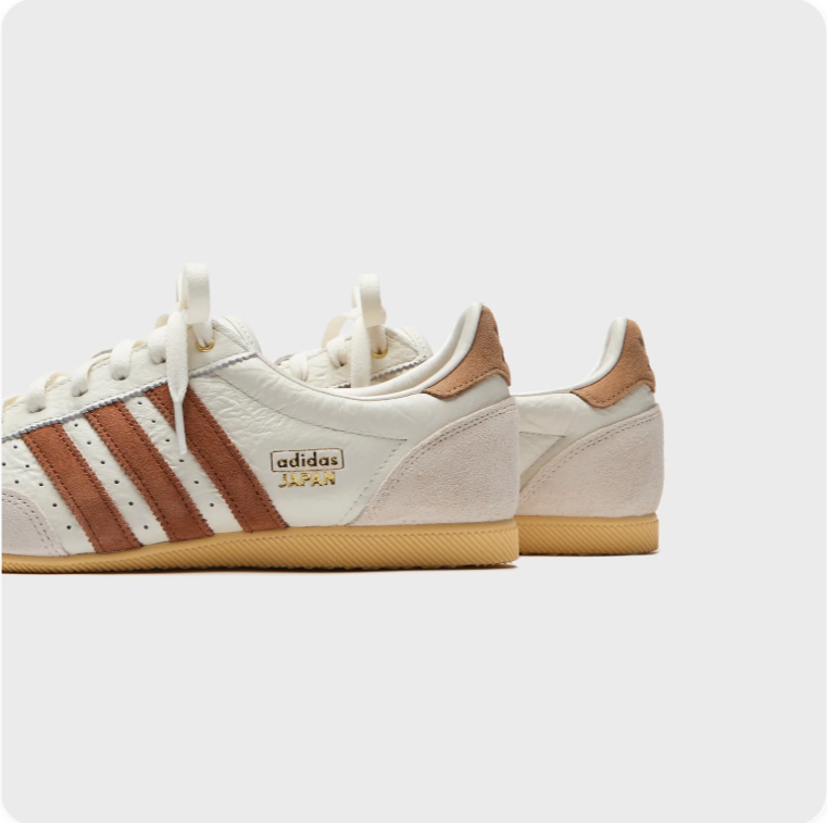 Adidas Japan Off-White and Brown Low-Top Sneakers