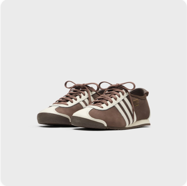 Adidas Italia Brown and Cream Retro Low-Top Sneakers