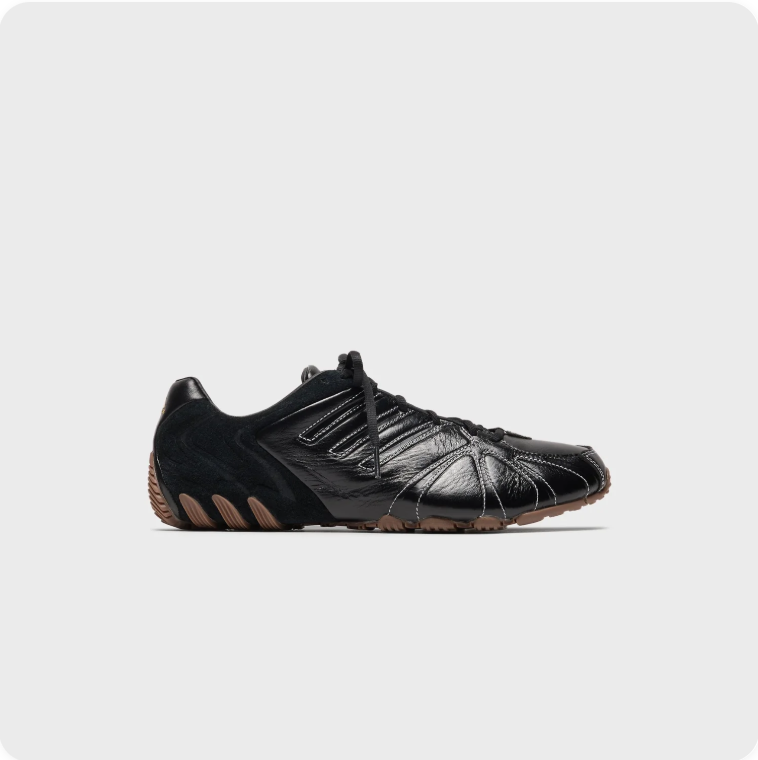 Adidas Black Contrast-Stitch Low-Top Sneakers with Segmented Soles