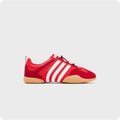 Adidas Red and White Low-Top Sneakers with Tan Soles