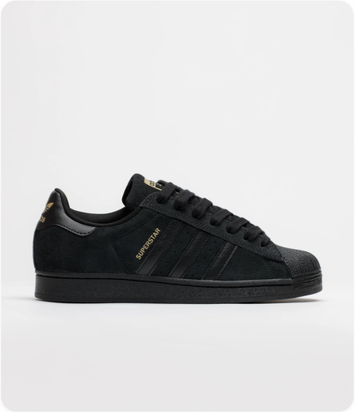 Adidas Superstar All-Black Shell-Toe Sneakers