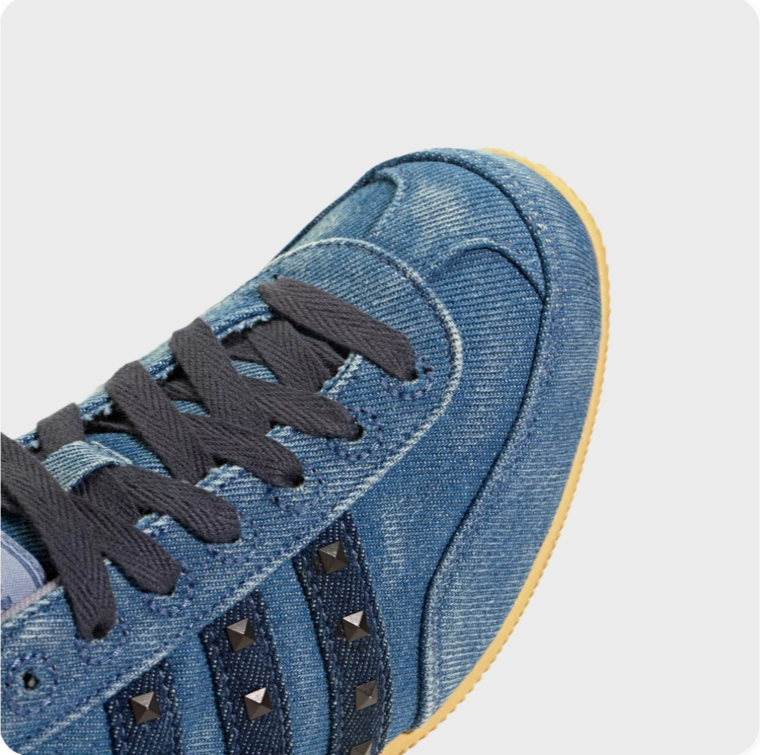 Adidas Japan Blue Denim-Look Low-Top Sneakers