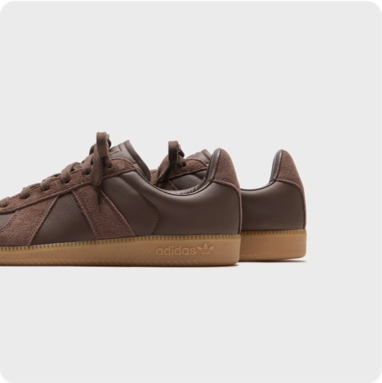 Adidas Brown Tonal Low-Top Sneakers with Tan Soles