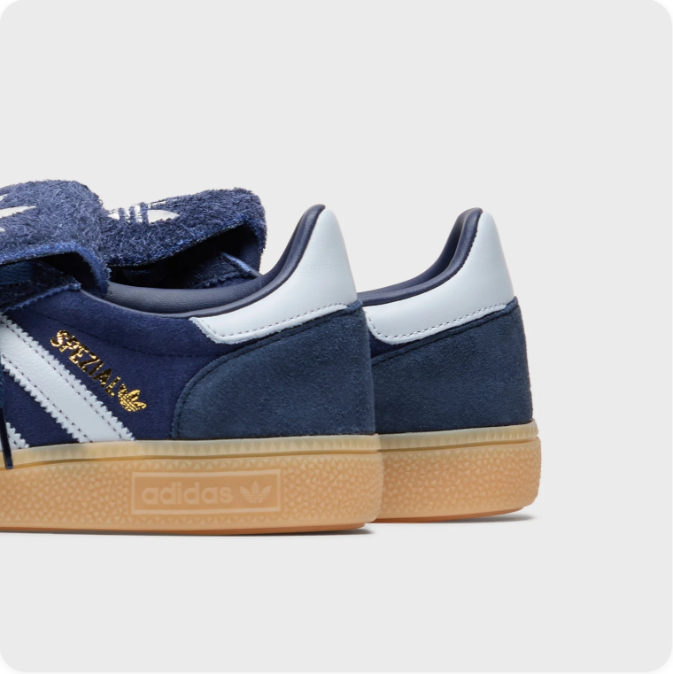 Adidas Navy and White Fold-Over Tongue Sneakers