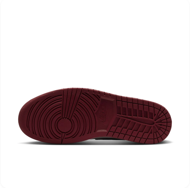 Air Jordan 1 Brown, Black and White High-Top Sneakers with Dark Red Soles