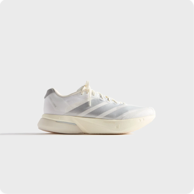 Adidas White and Grey Low-Top Sneakers with Chunky Cream Soles