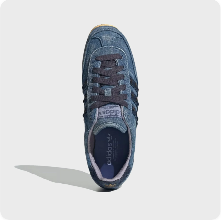 Adidas Japan Blue Denim-Look Low-Top Sneakers