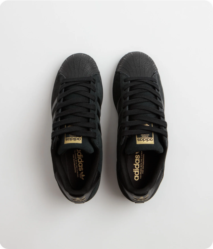 Adidas Superstar All-Black Shell-Toe Sneakers