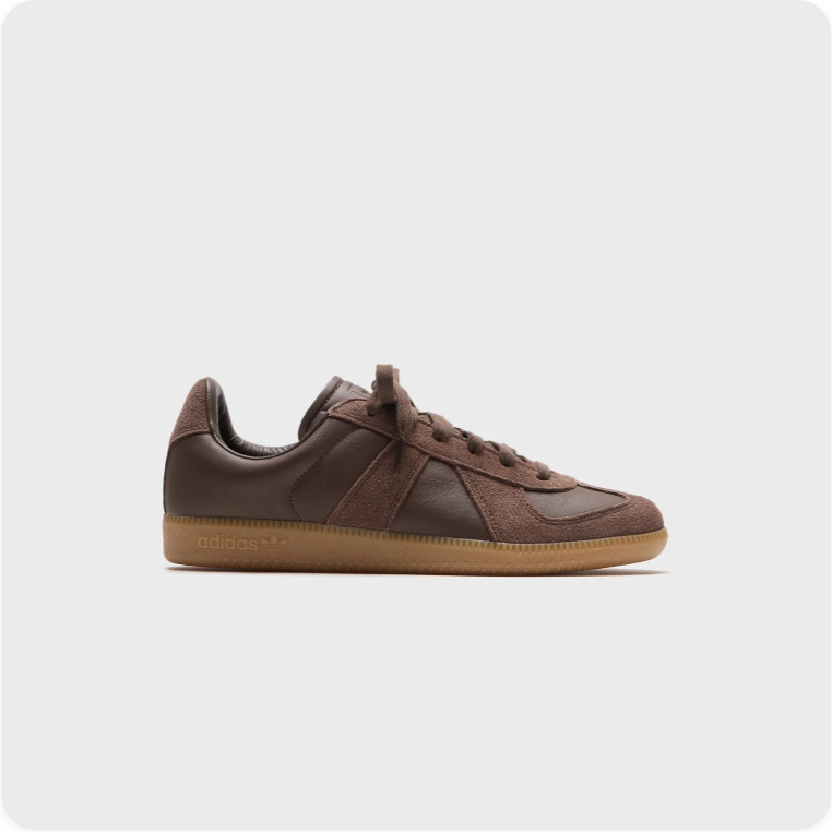 Adidas Brown Tonal Low-Top Sneakers with Tan Soles
