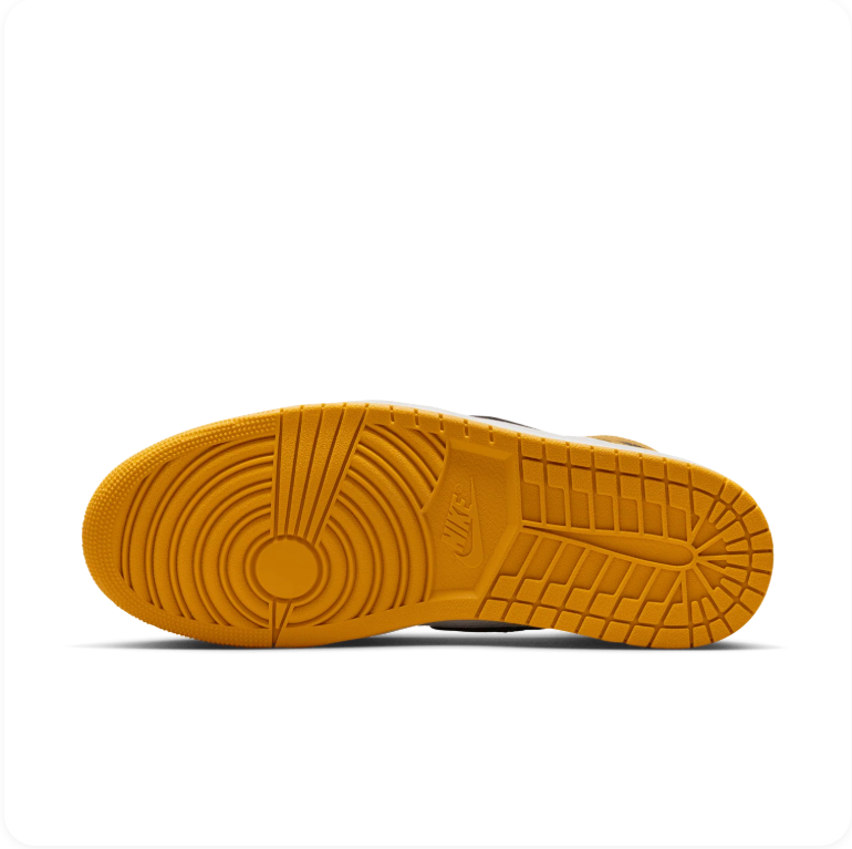 Air Jordan 1 Golden Yellow, White and Black High-Top Sneakers