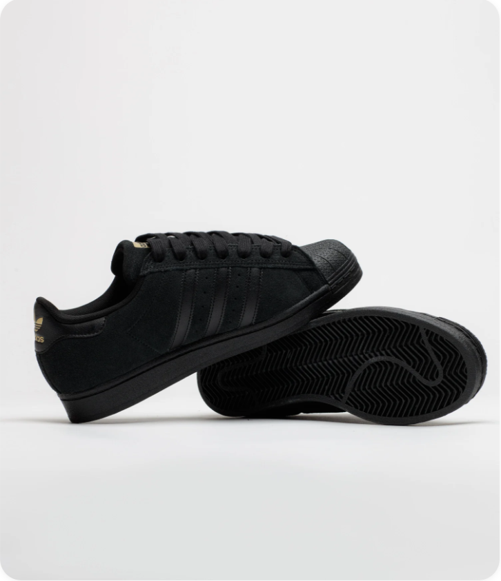 Adidas Superstar All-Black Shell-Toe Sneakers