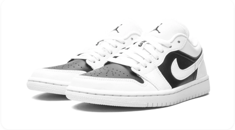 Air Jordan 1 White, Black and Grey Low-Top Sneakers