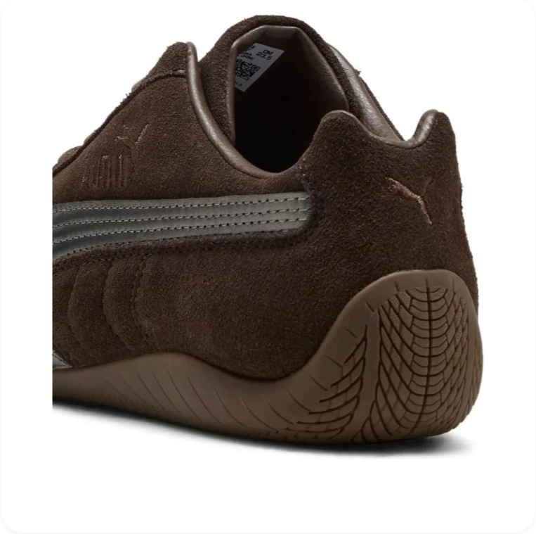 Puma Dark Brown and Metallic Silver Low-Top Sneakers