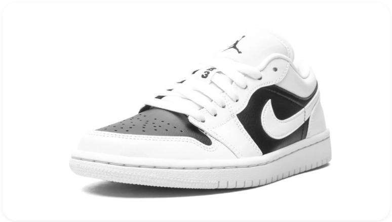 Air Jordan 1 White, Black and Grey Low-Top Sneakers