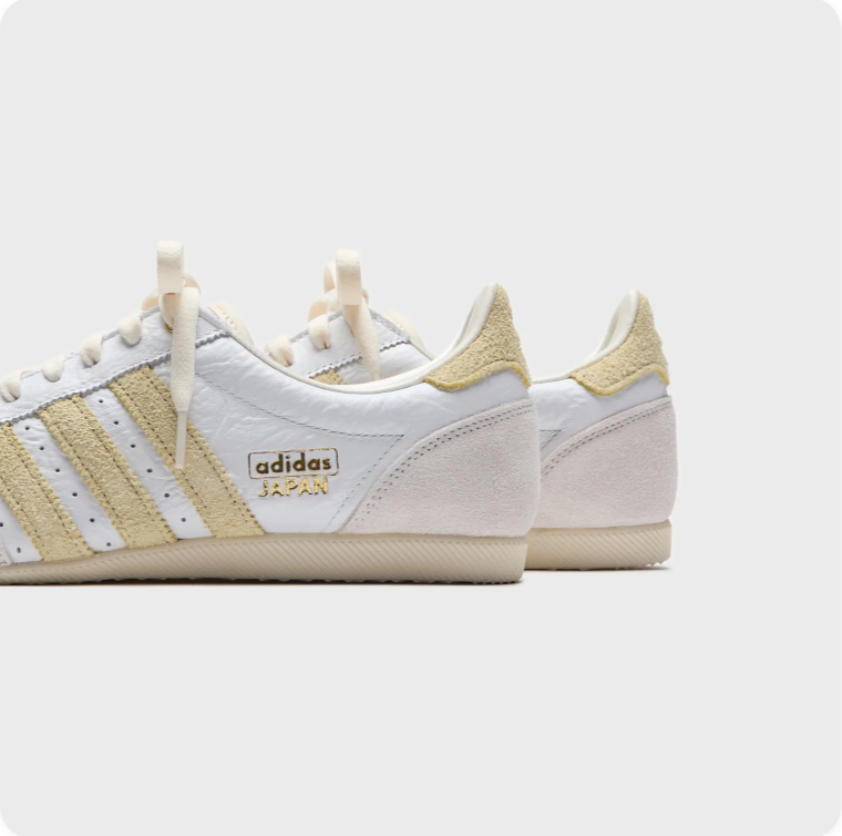 Adidas Japan White and Cream Low-Top Sneakers