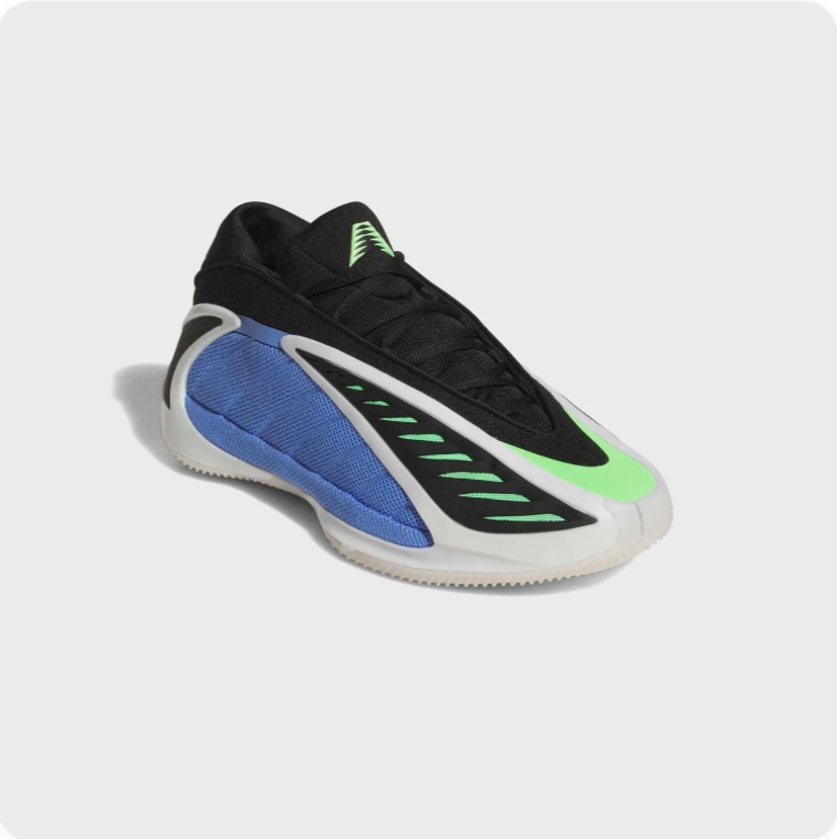 Adidas Black and Blue Sneakers with Lime Green Accents