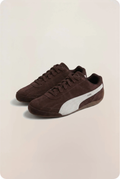Puma Speedcat Dark Brown and White Low-Top Sneakers