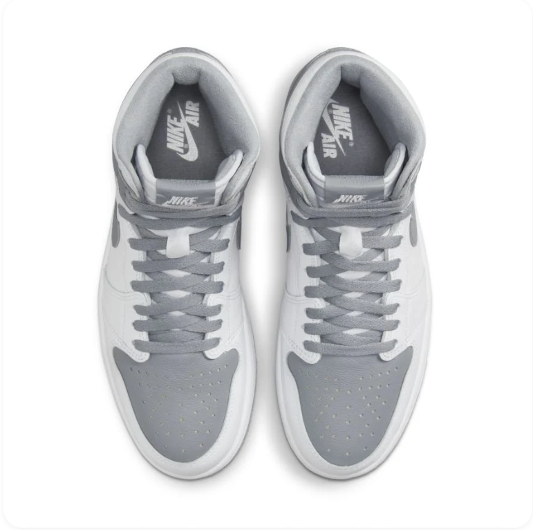 Air Jordan 1 White and Grey High-Top Sneakers