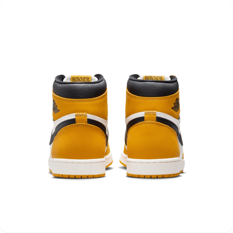Air Jordan 1 Golden Yellow, White and Black High-Top Sneakers