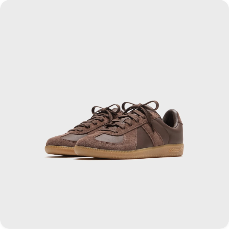Adidas Brown Tonal Low-Top Sneakers with Tan Soles