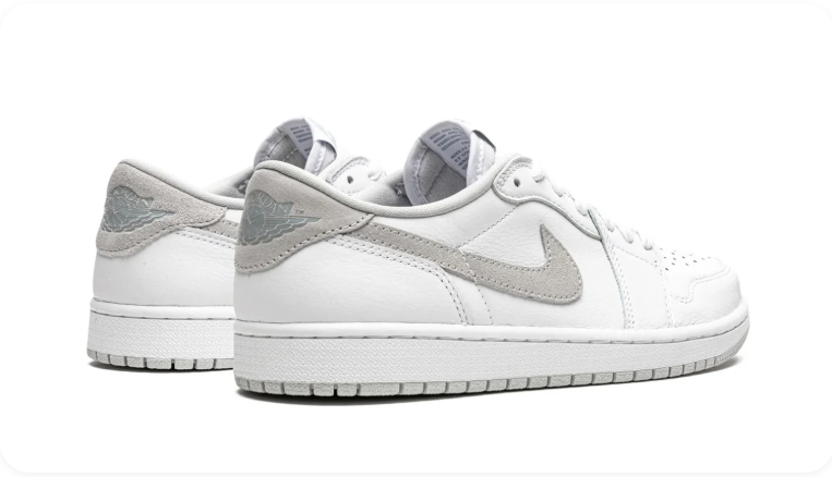Air Jordan 1 White and Light Grey Low-Top Sneakers