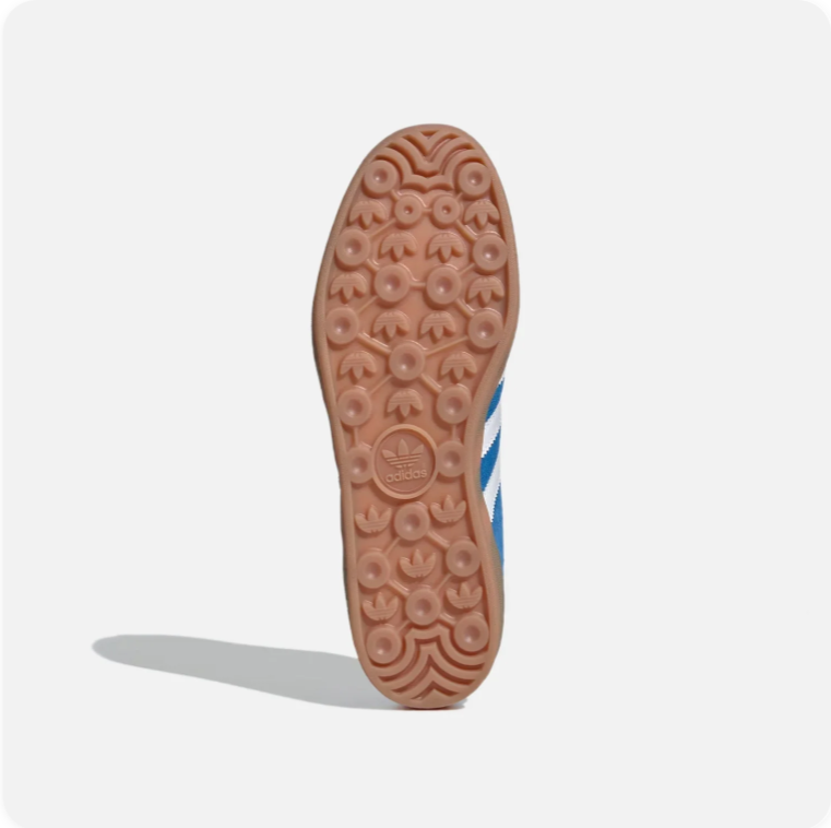 Adidas Gazelle Blue and White Low-Top Sneakers with Brown Soles