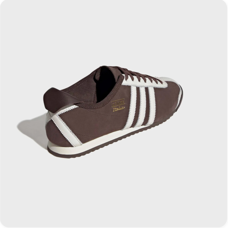 Adidas Italia Brown and Cream Retro Low-Top Sneakers