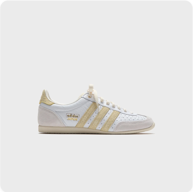 Adidas Japan White and Cream Low-Top Sneakers