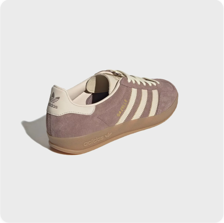 Adidas Gazelle Taupe and Cream Low-Top Sneakers