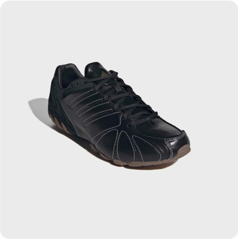 Adidas Black Contrast-Stitch Low-Top Sneakers with Segmented Soles