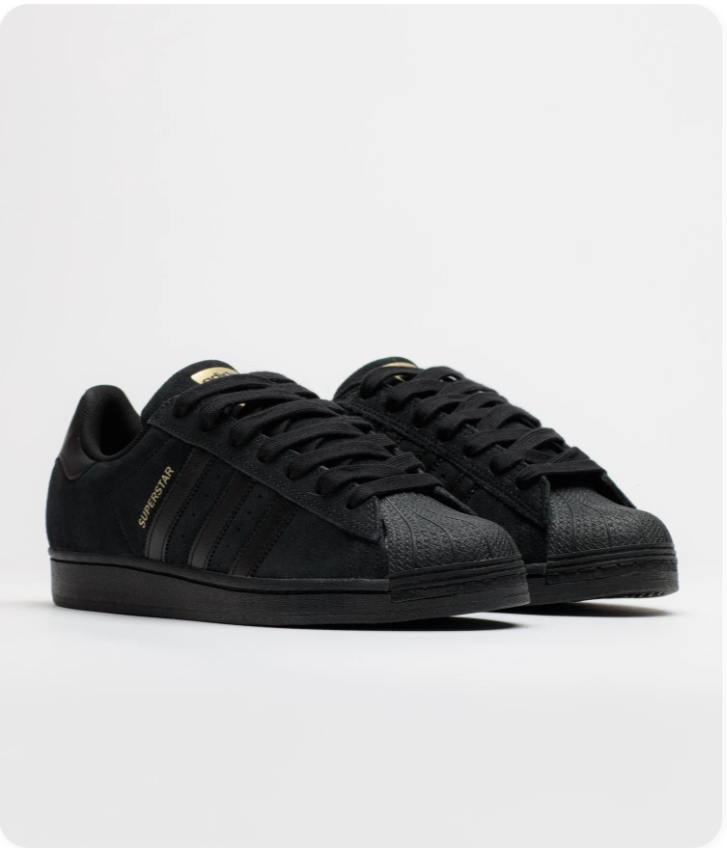 Adidas Superstar All-Black Shell-Toe Sneakers