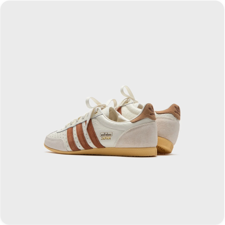 Adidas Japan Off-White and Brown Low-Top Sneakers