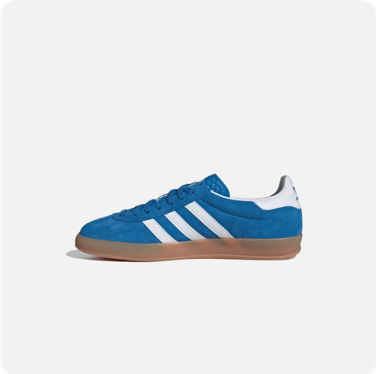 Adidas Gazelle Blue and White Low-Top Sneakers with Brown Soles