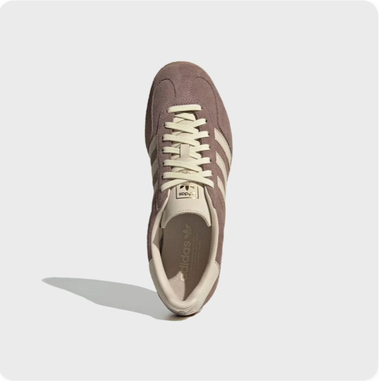 Adidas Gazelle Taupe and Cream Low-Top Sneakers