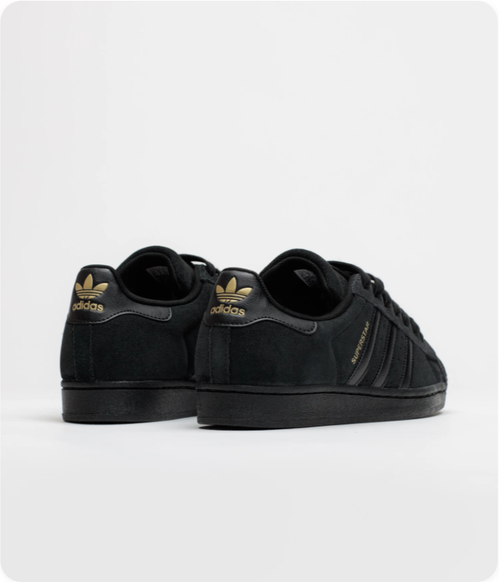 Adidas Superstar All-Black Shell-Toe Sneakers