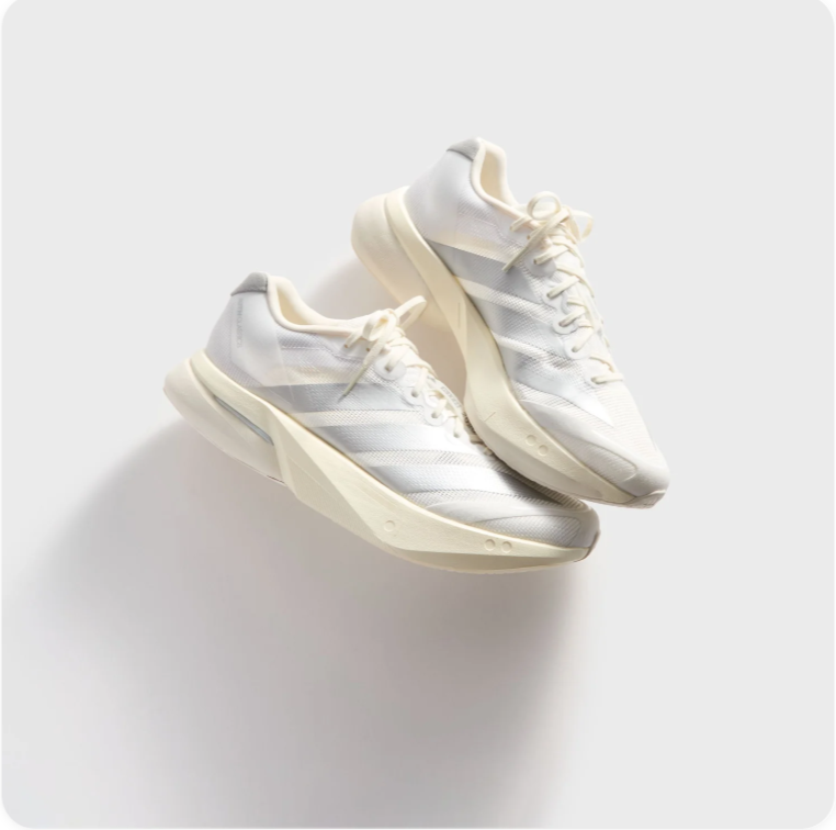 Adidas White and Grey Low-Top Sneakers with Chunky Cream Soles