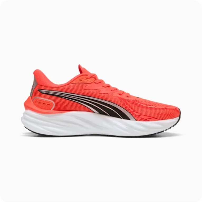 Puma Coral Orange Sneakers with Black Formstrip and White Soles