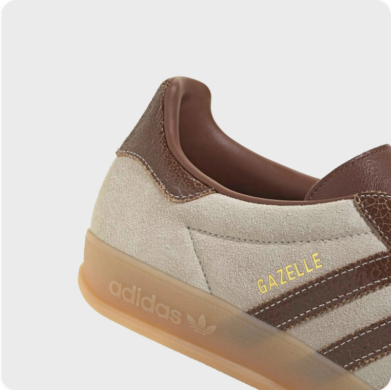Adidas Gazelle Off-White and Brown Low-Top Sneakers