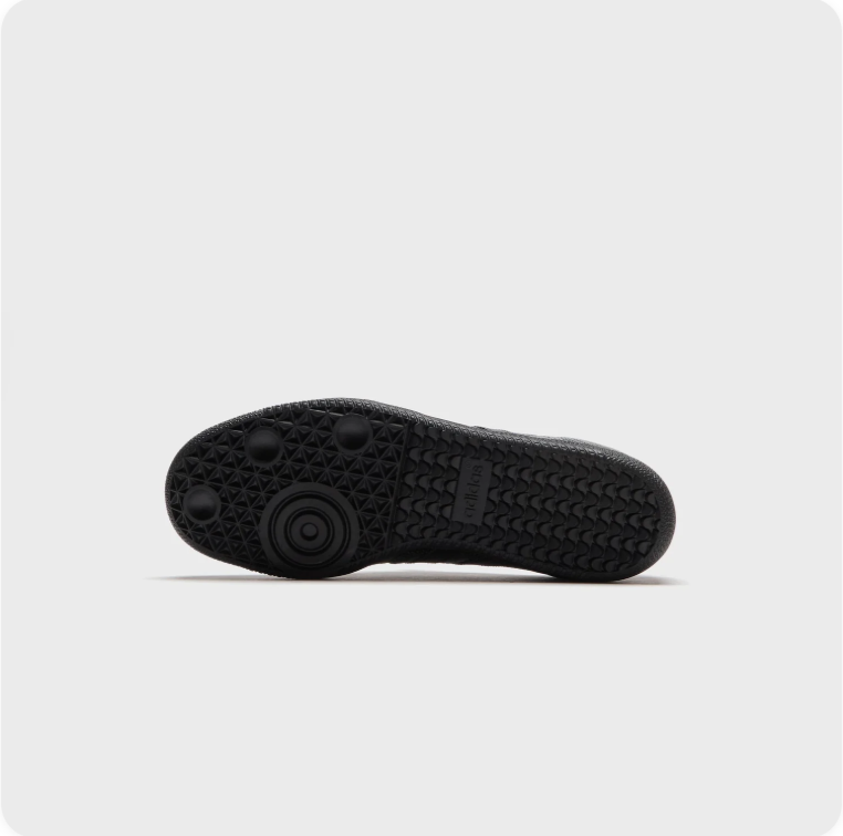 Adidas Samba All-Black Textured Low-Top Sneakers