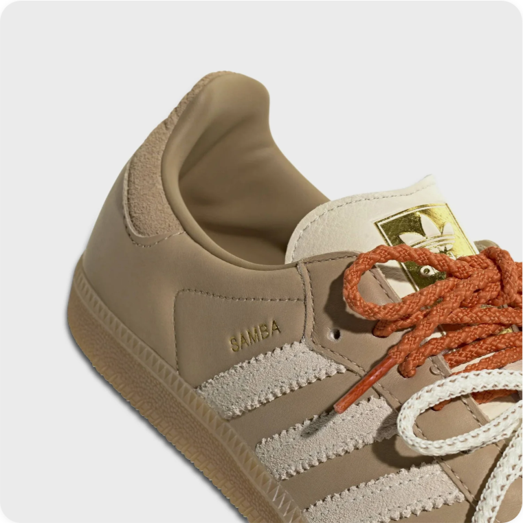 Adidas Taupe and Cream Retro Low-Top Sneakers