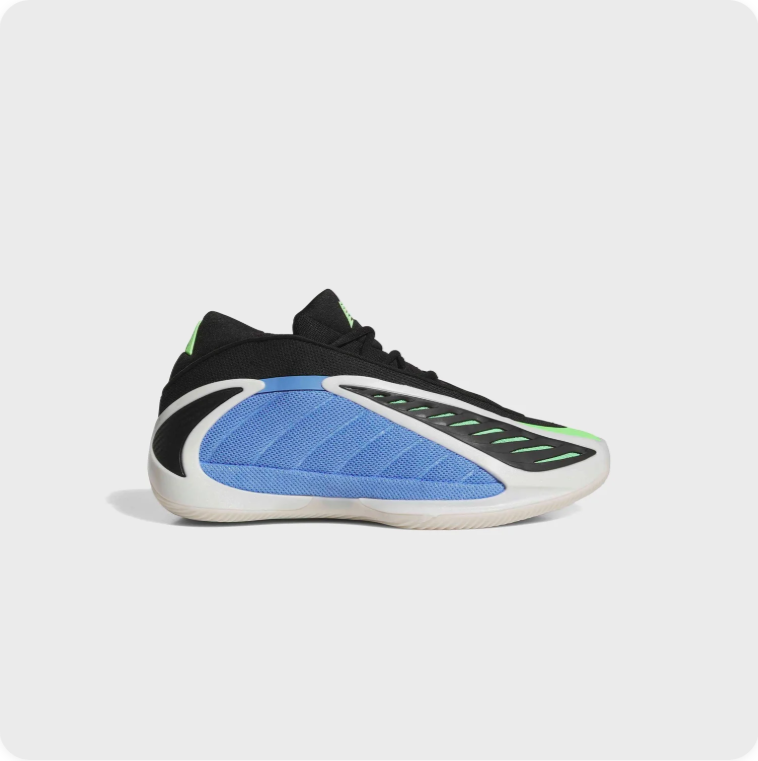 Adidas Black and Blue Sneakers with Lime Green Accents