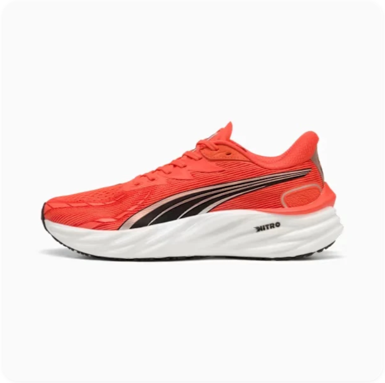 Puma Coral Orange Sneakers with Black Formstrip and White Soles