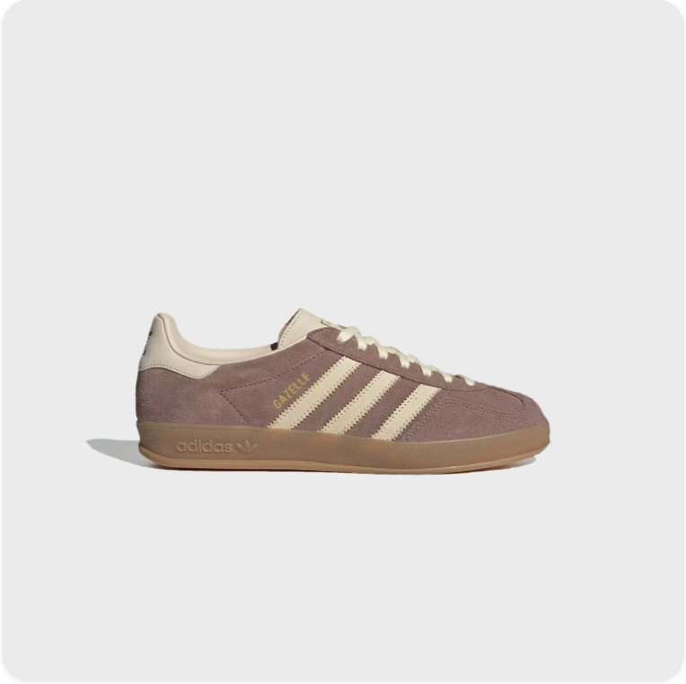 Adidas Gazelle Taupe and Cream Low-Top Sneakers
