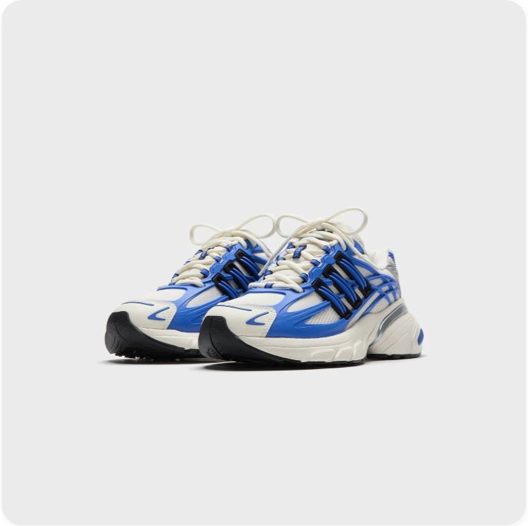 Adidas Blue and White Chunky Retro Sneakers
