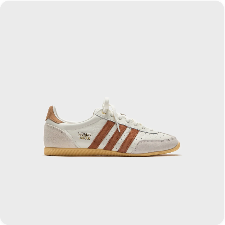 Adidas Japan Off-White and Brown Low-Top Sneakers