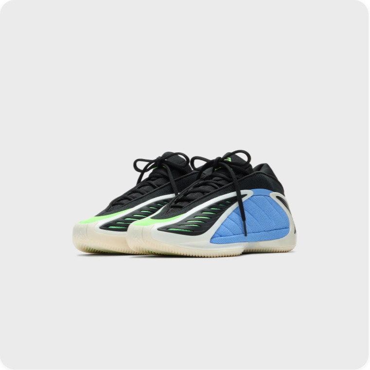 Adidas Black and Blue Sneakers with Lime Green Accents